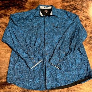 Moon Shine Spirit (by Brad Paisley) Paisley Pearl Snap Button Down - Size L